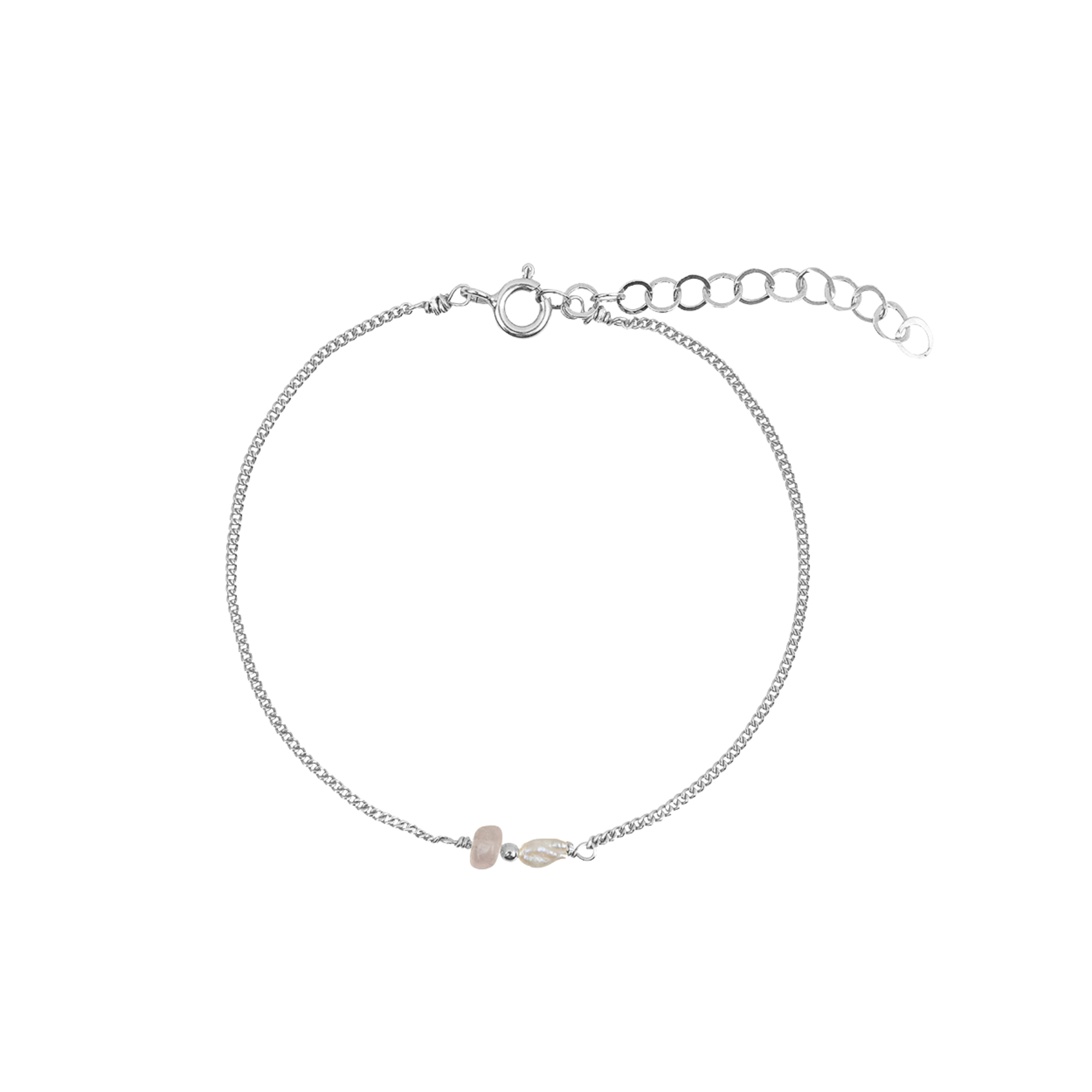Elemental armband Rozenkwarts | Verguld en zilver