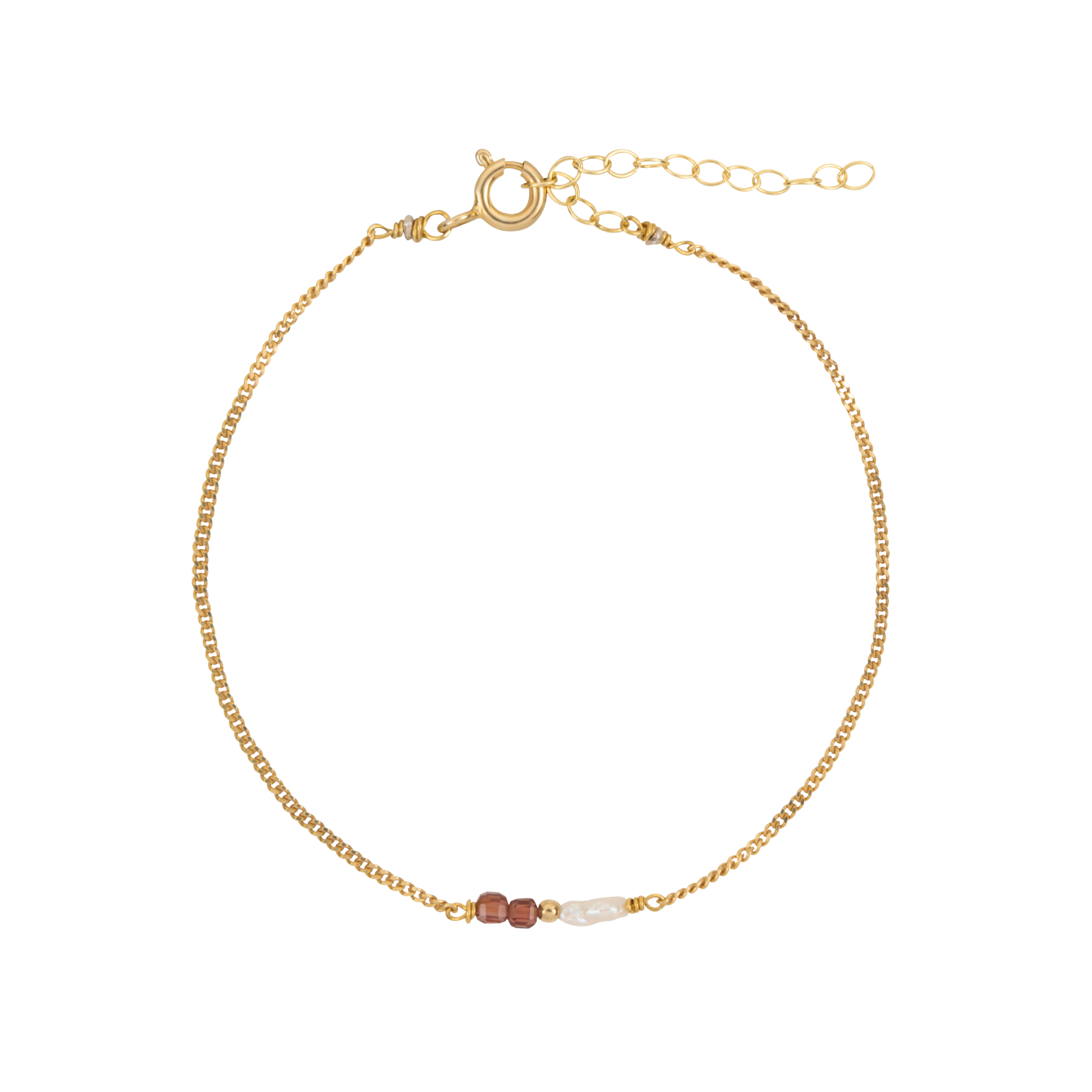 Elemental armband Granaat (geboortesteen Januari) | Verguld en zilver