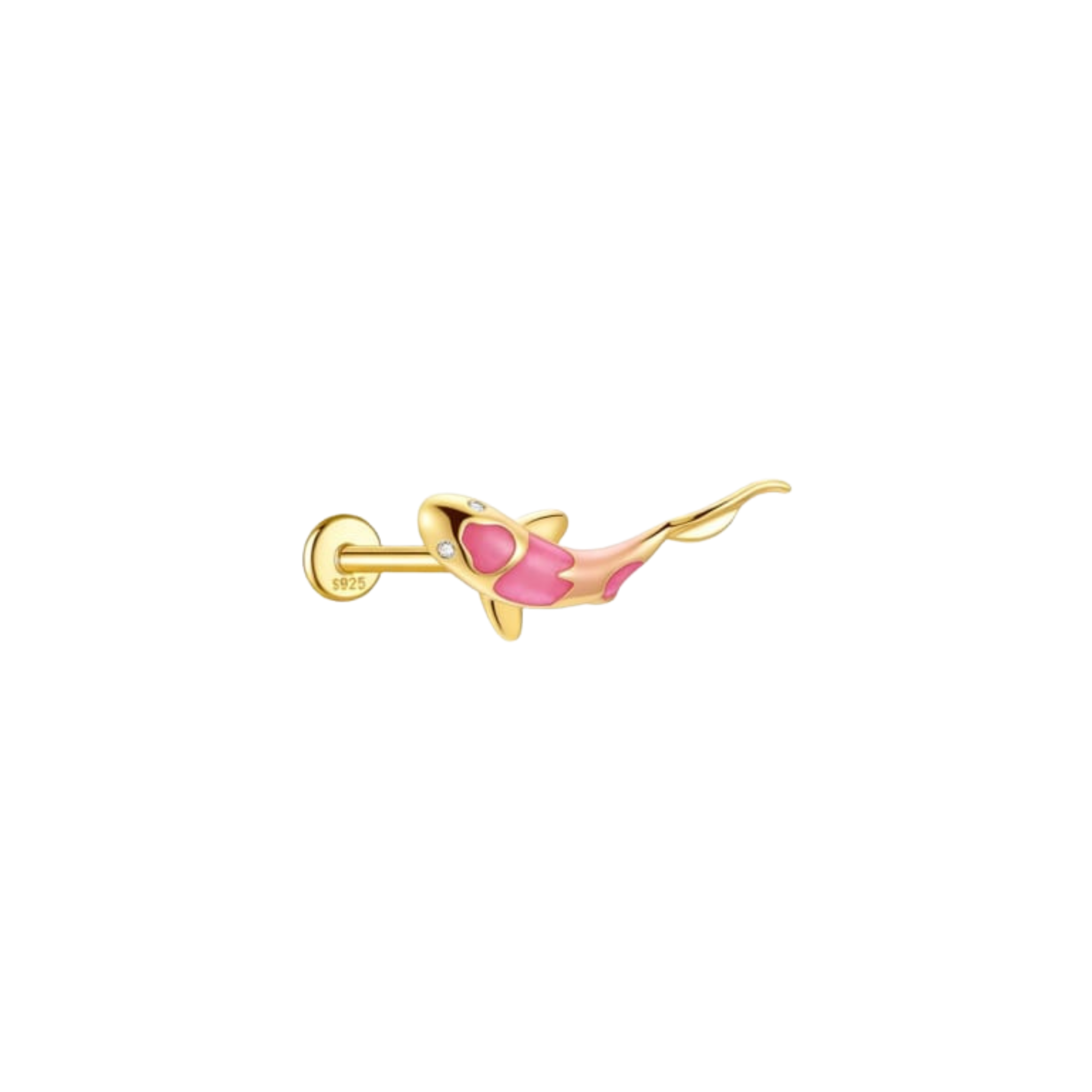 Losse oorbel Lucky Koi - roze