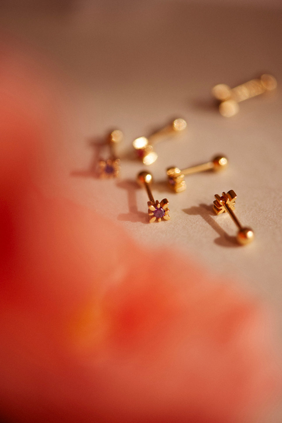 Oorstekers Molly roze - ronde achterkant | zilver