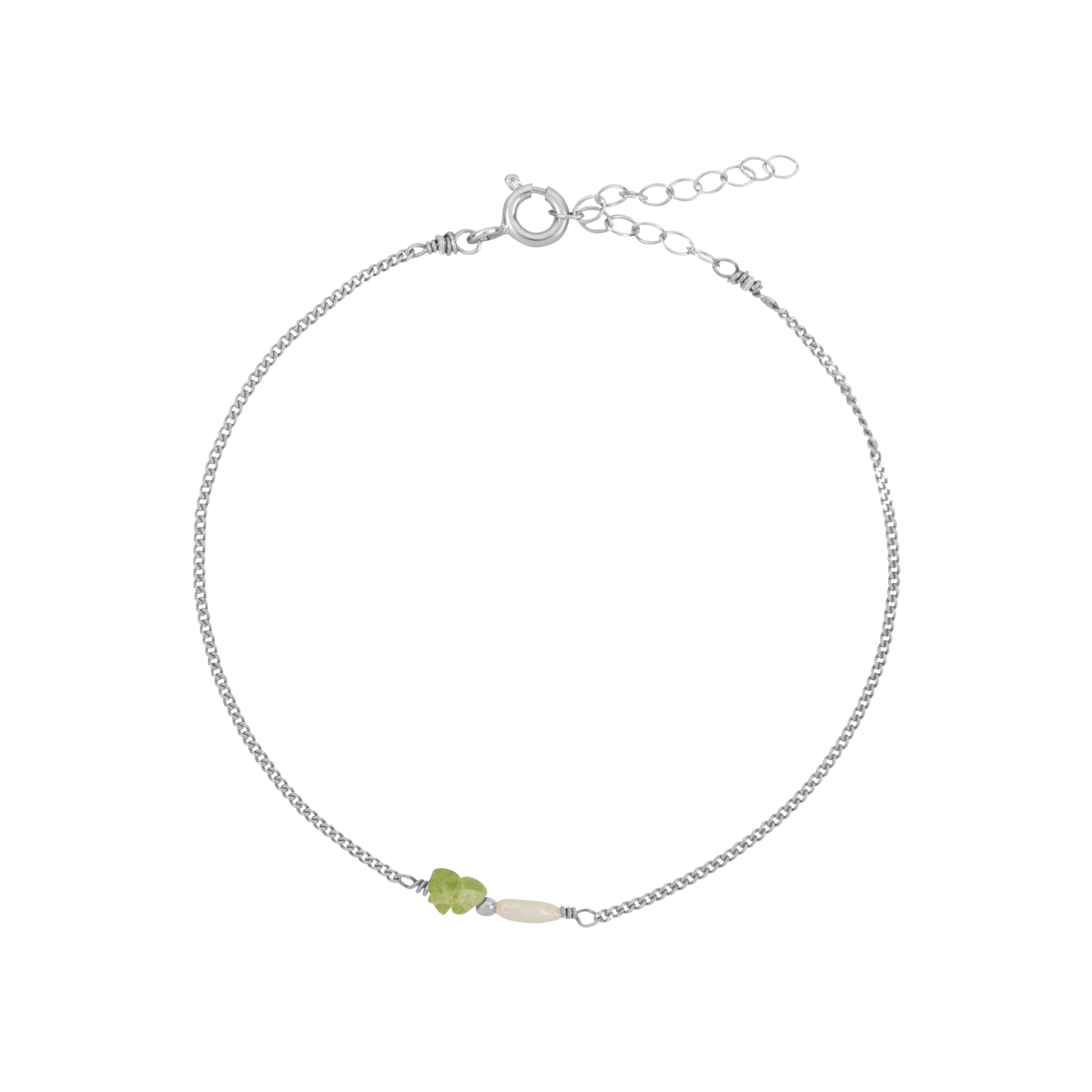 Elemental armband Peridoot (geboortesteen Juli) | Verguld en zilver