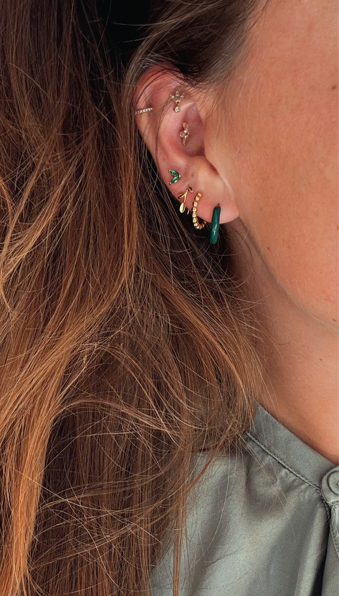 Oorbellen Delight groen - RVS