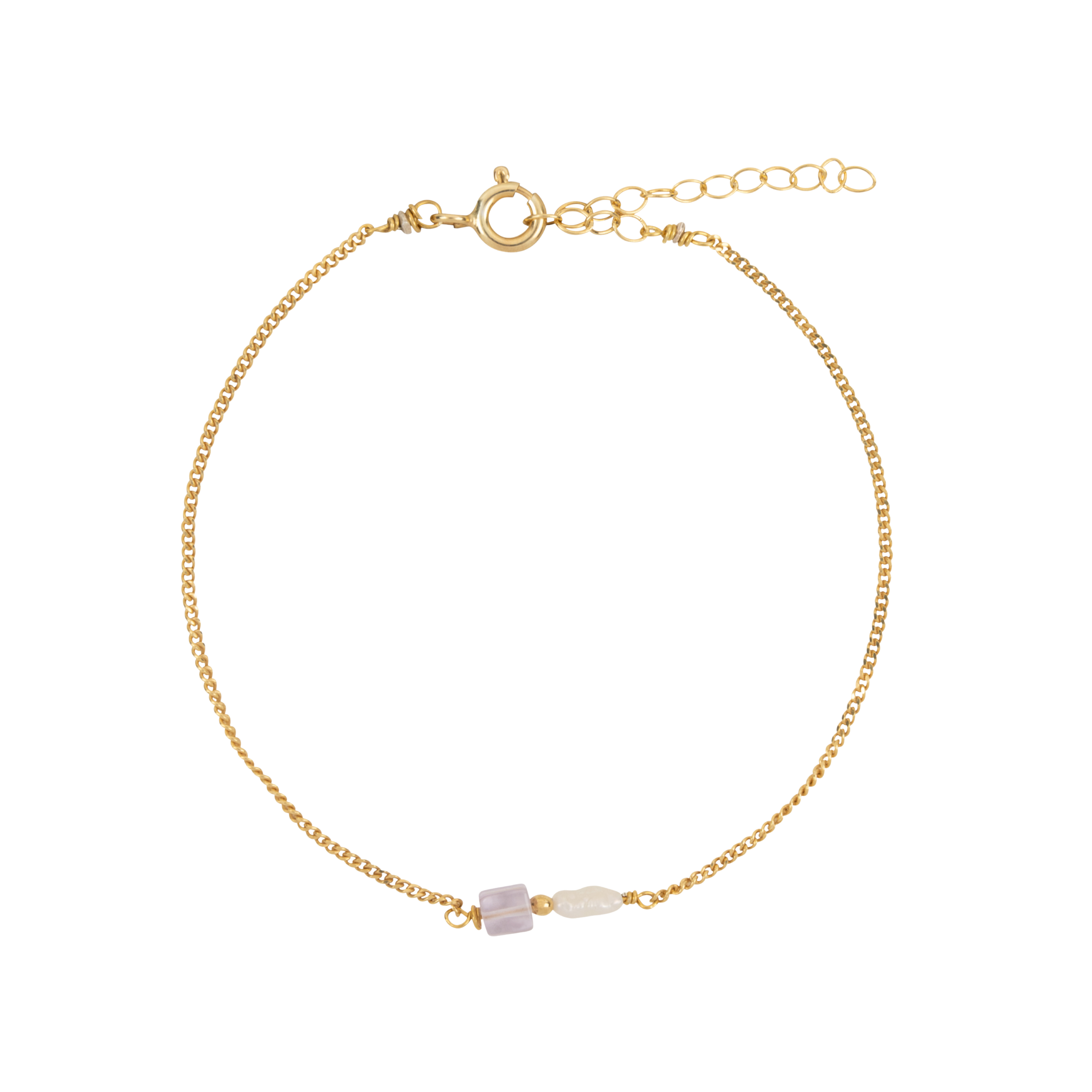 Elemental armband Amethyst (geboortesteen Februari) |  Verguld en zilver