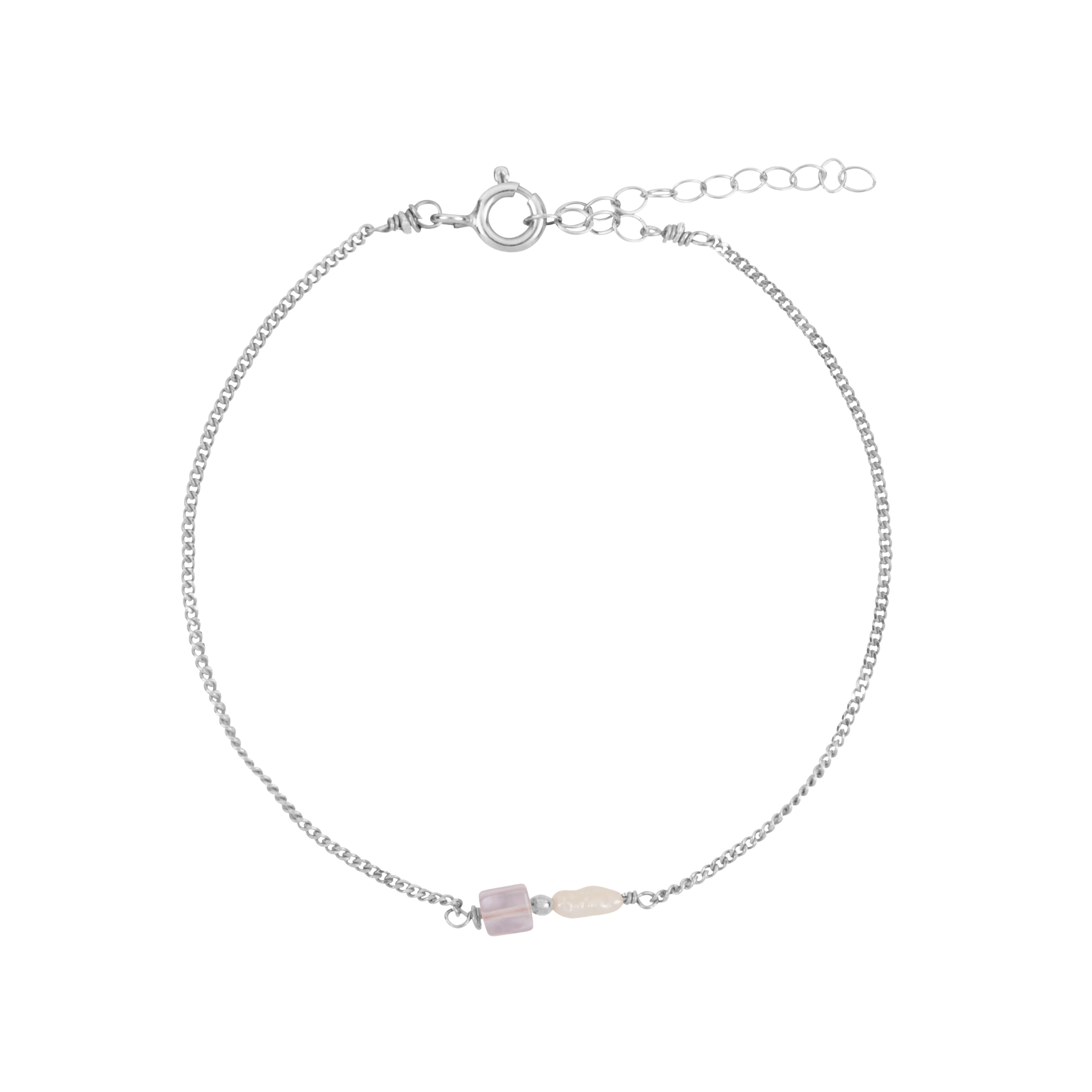 Elemental armband Amethyst (geboortesteen Februari) |  Verguld en zilver