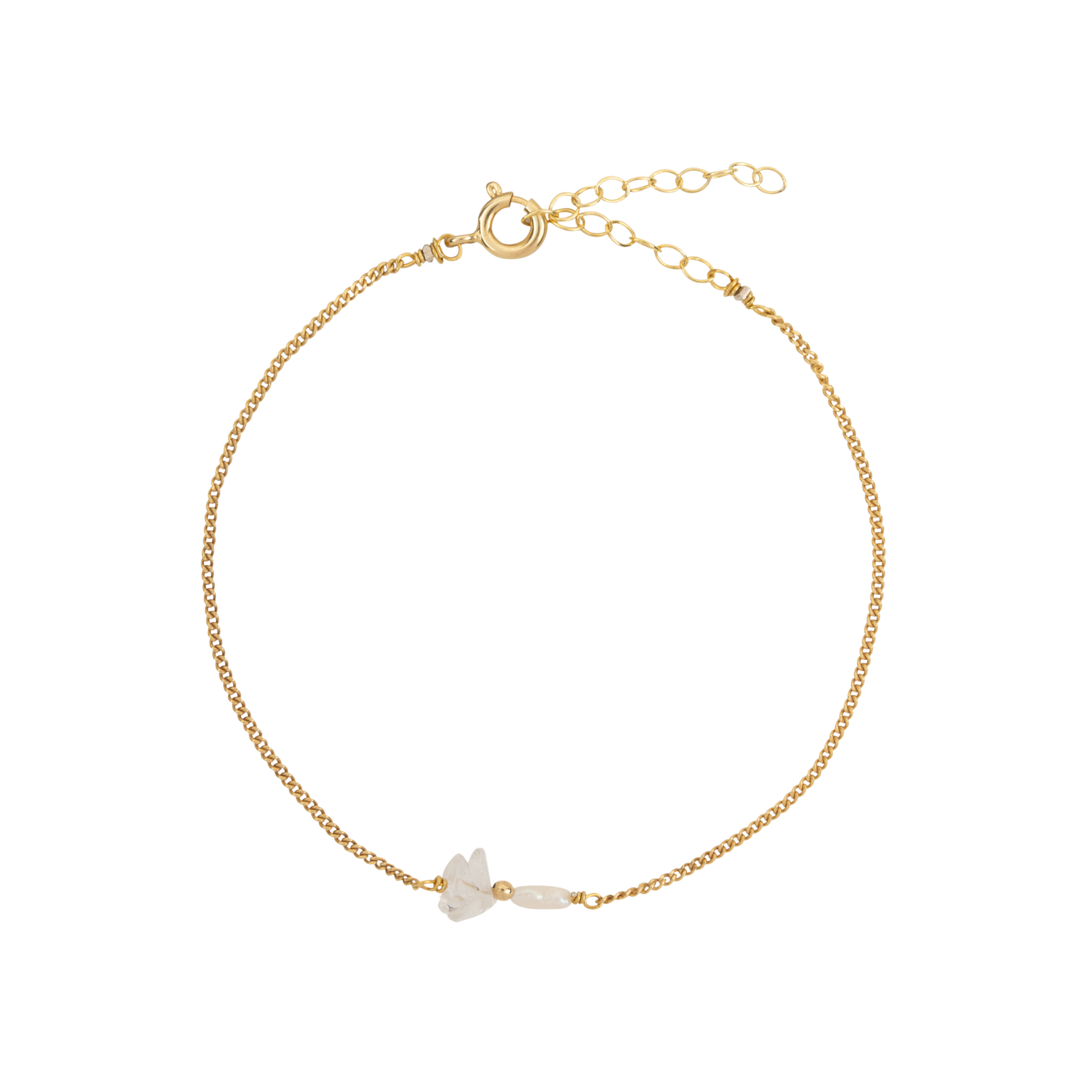 Elemental armband Bergkristal (geboortesteen April) |  Verguld en zilver
