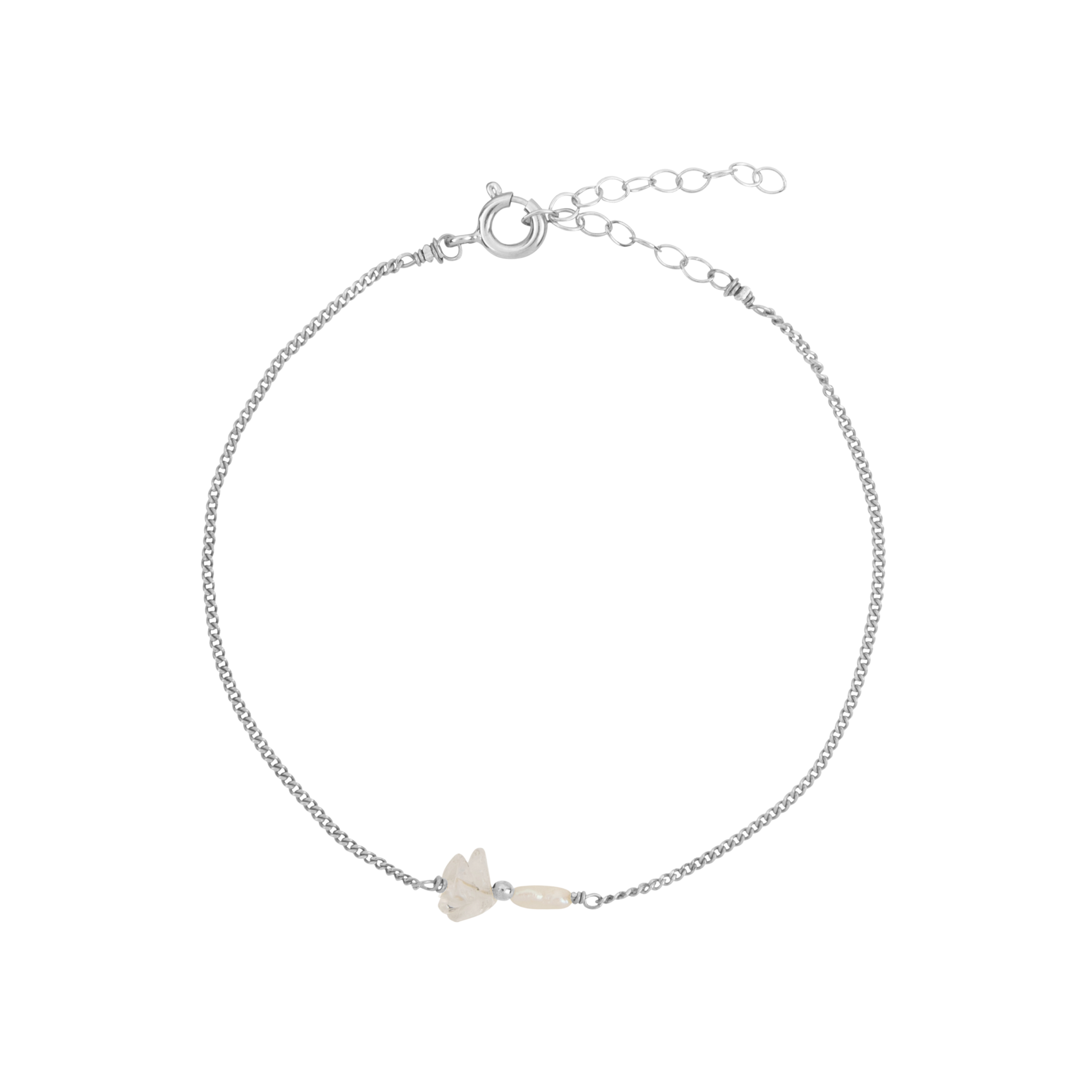 Elemental armband Bergkristal (geboortesteen April) |  Verguld en zilver