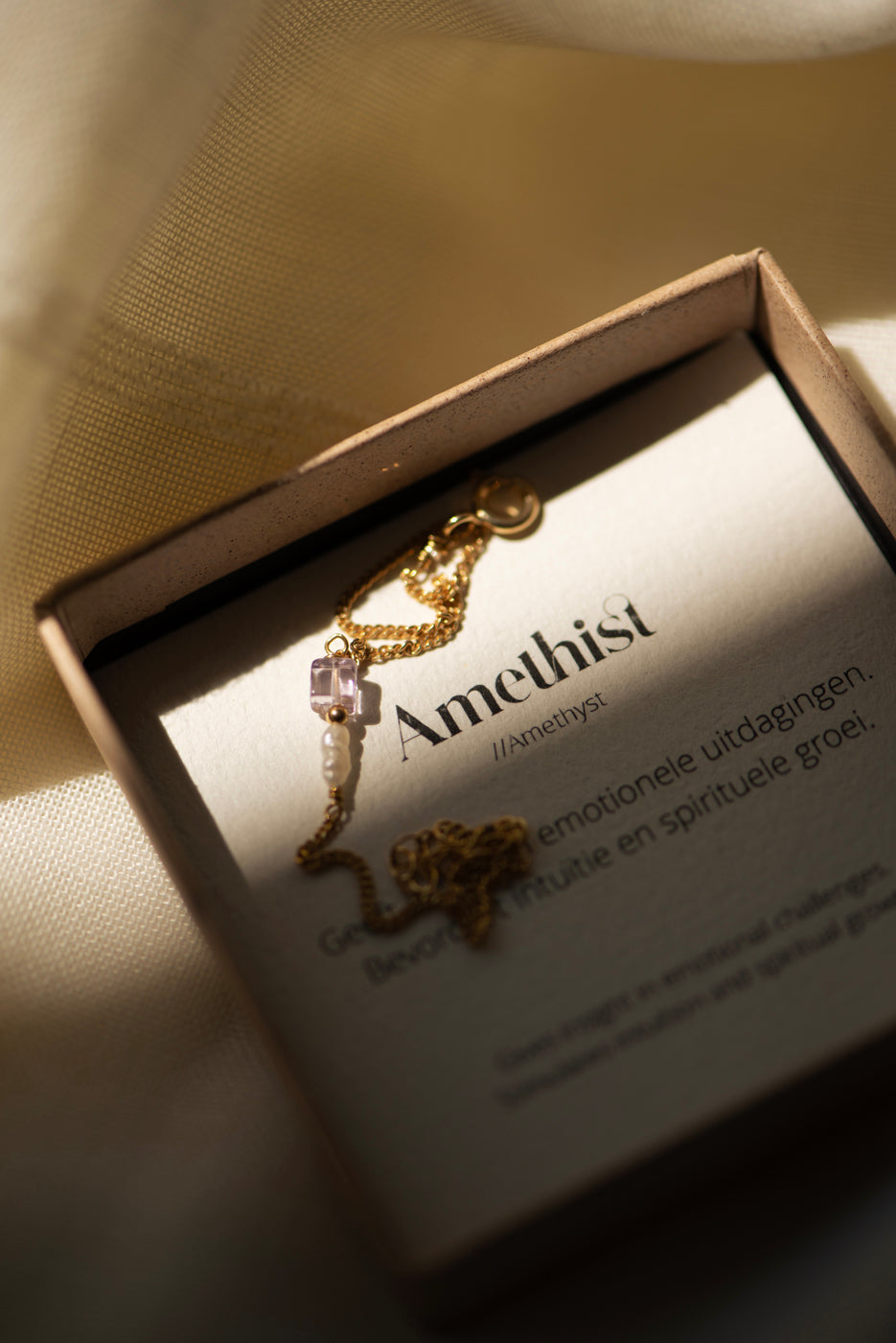Elemental armband Amethyst (geboortesteen Februari) |  Verguld en zilver