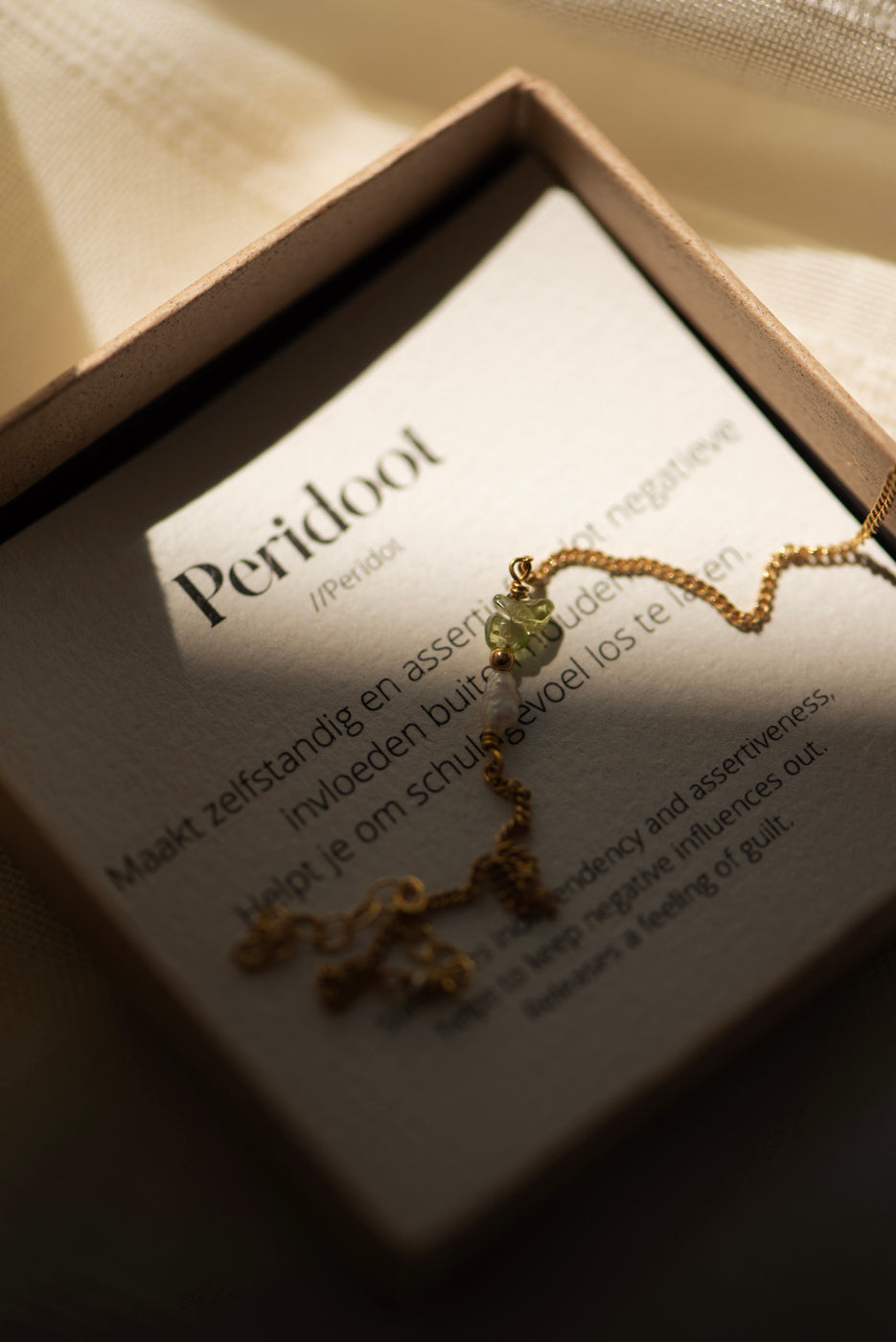 Elemental armband Peridoot (geboortesteen Juli) |  Verguld en zilver