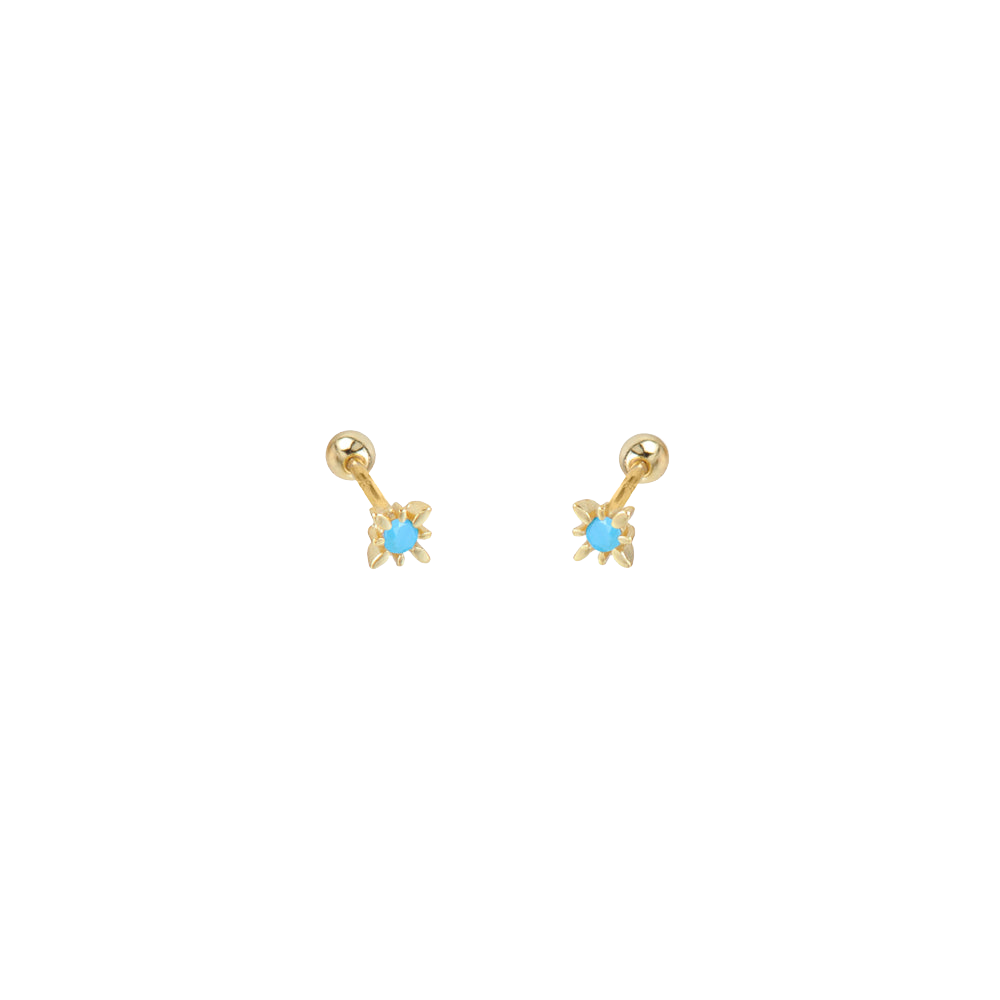 Oorstekers Molly turquoise - ronde achterkant
