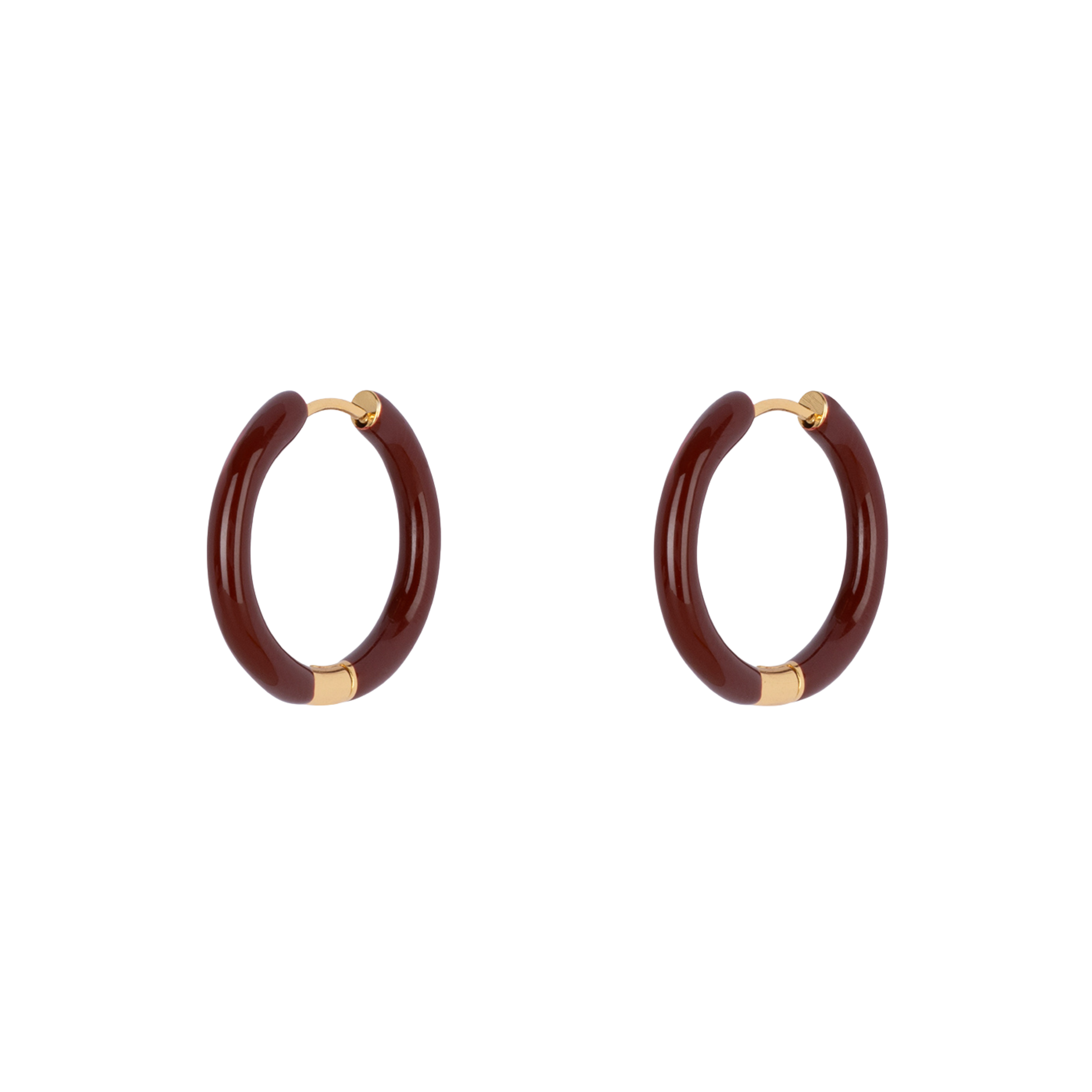 Oorbellen Delight roze & bordeaux - RVS