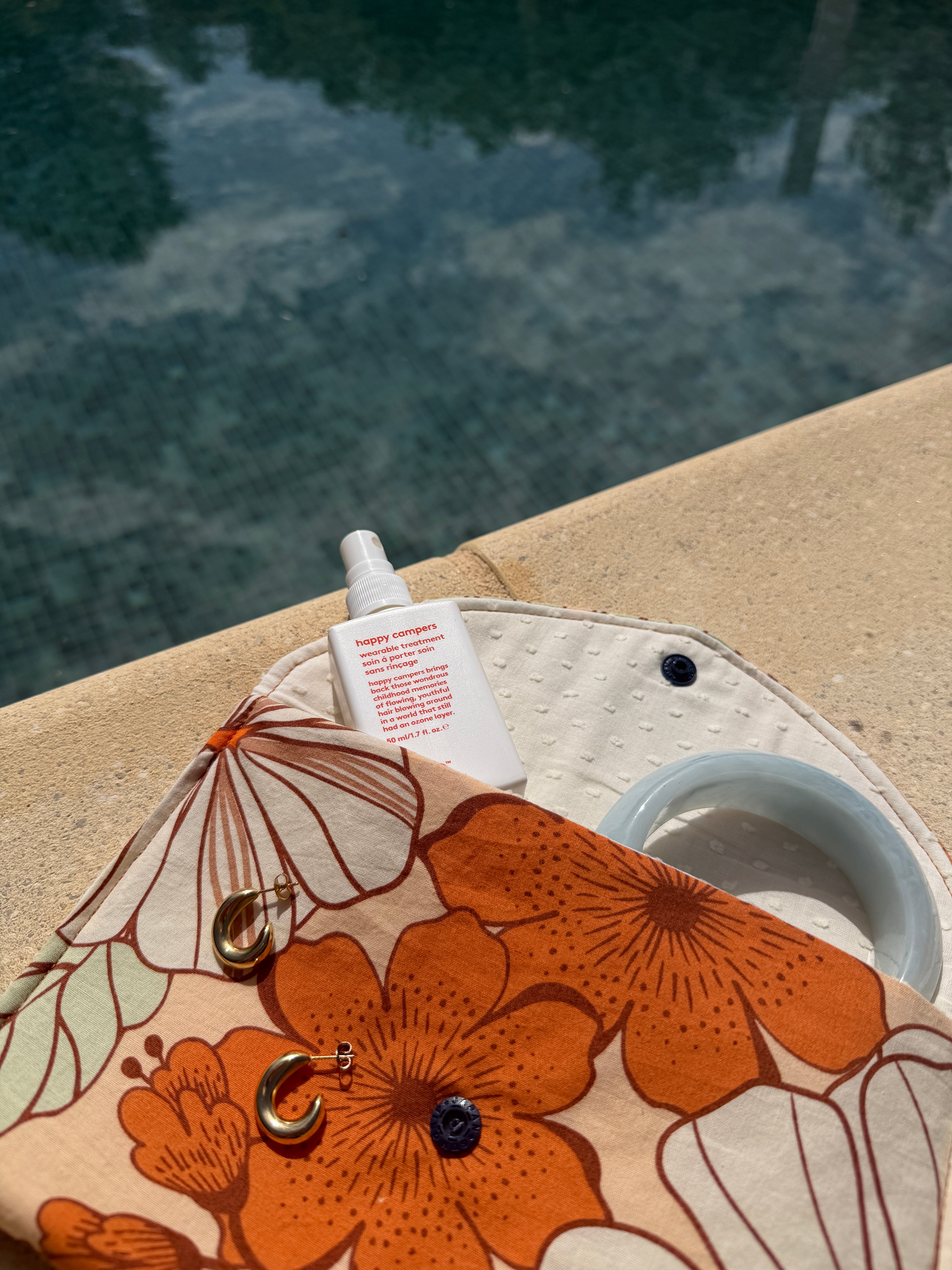 Gewatteerde pouch -  Summer Flower Orange