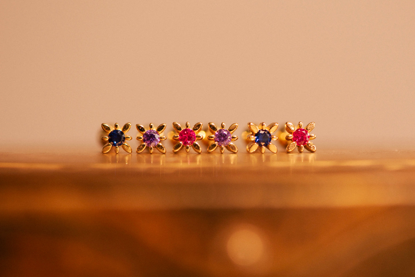 Oorstekers Molly roze - ronde achterkant | zilver