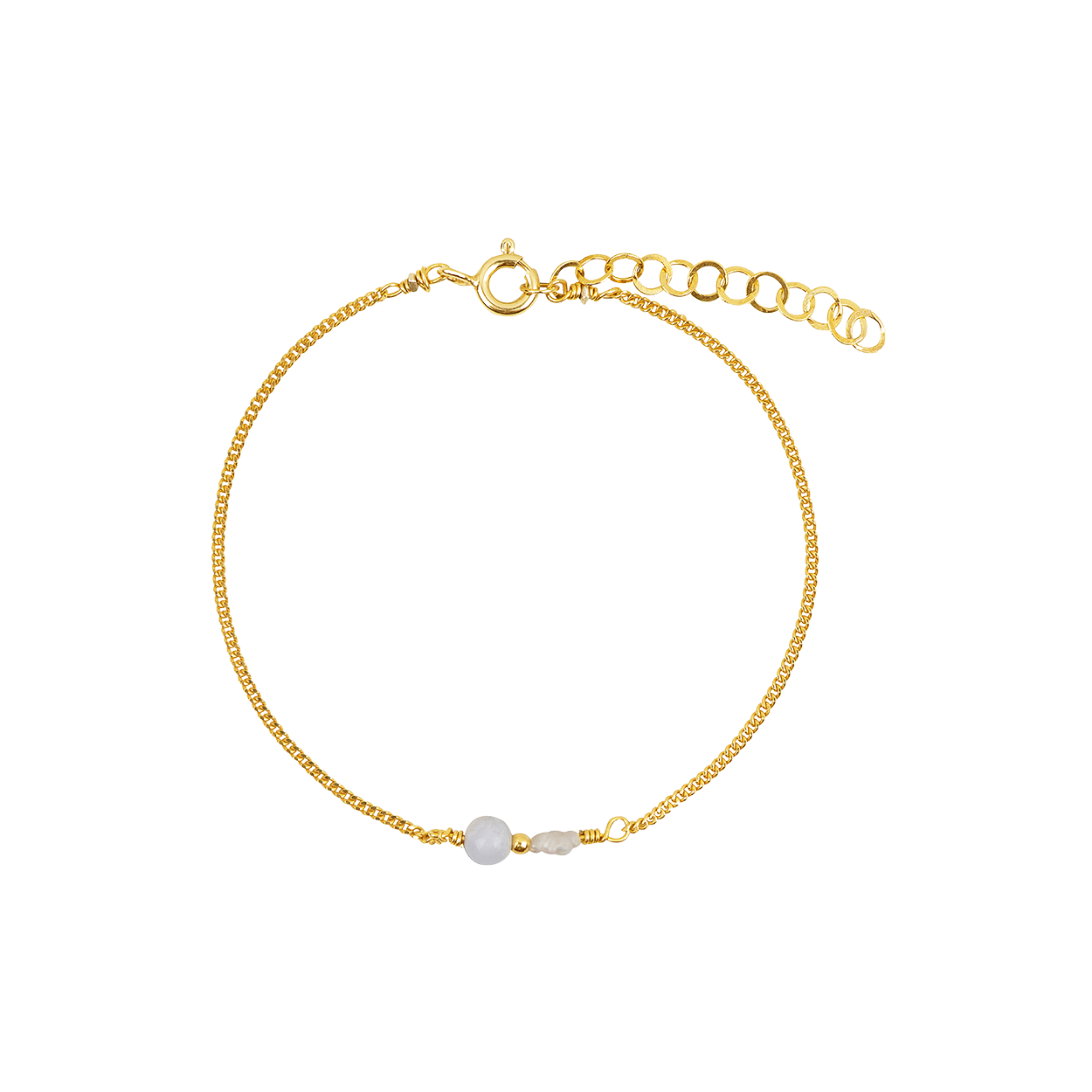 Elemental armband Chalcedoon  |  Verguld en zilver