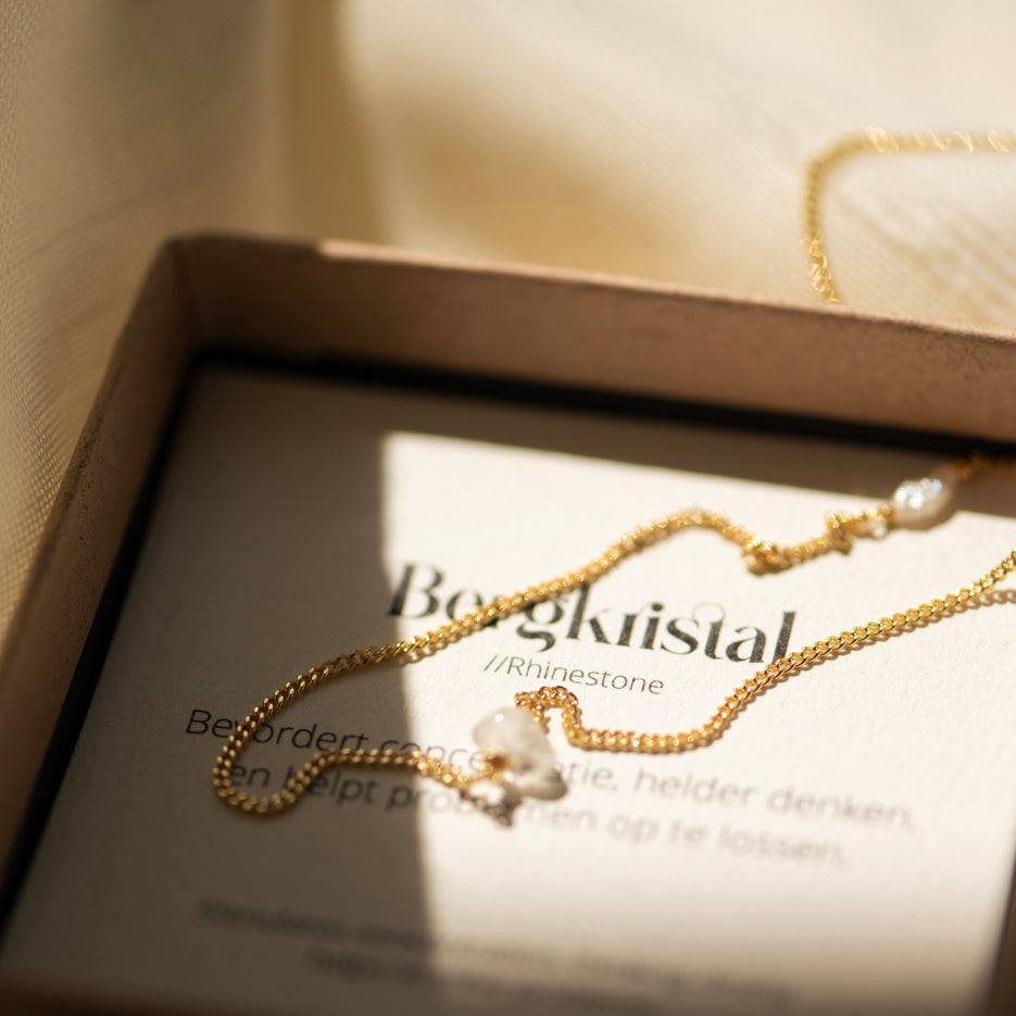 Elemental shortie Bergkristal (geboortesteen April) |  Verguld en zilver