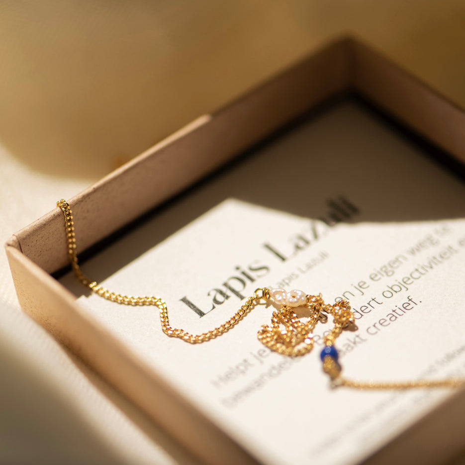 Elemental shortie Lapis Lazuli (geboortesteen September) |  Verguld en zilver